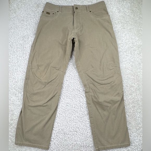 Kuhl Revolvr Pants. 34 Waist. Outdoors Hiking Relaxed Fit Casual Brown Tan Khaki - Picture 1 of 13